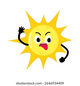 Cute Hand Drawn Naughty Sun Expression
