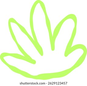 Cute Hand Drawn Neon Leafs