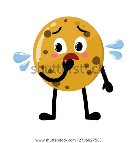 Cute Hand Drawn Nervous Choco Chips Cookie Expression