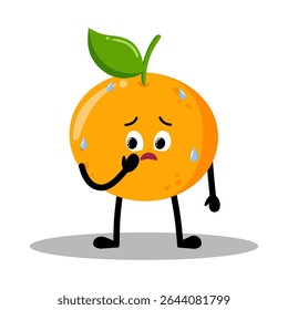 Expressão de laranja nervosa desenhada à mão bonita