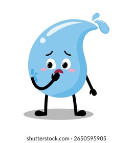 Cute Hand Drawn Nervous Water Drop Expression