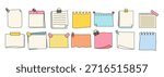 Cute Hand Drawn Note Paper Frames Set Illustration