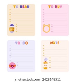 Cute hand drawn notebook template for to do list and notes with spa, hygiene, bath cartoon illustrations. Printable editable diary note elements for weekly planner, bullet journal, school schedule.