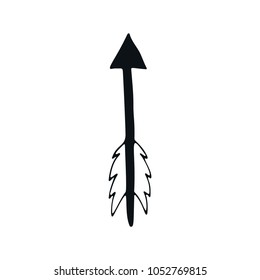 Cute hand drawn nursery poster with arrow in scandinavian style. Kids illustration.