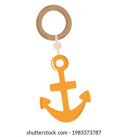Cute hand drawn nursery poster with anchor. Vector illustration in Scandinavian style.