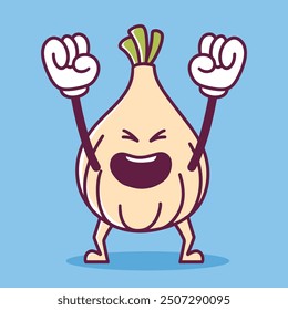 Cute hand drawn Onion Mascot illustration