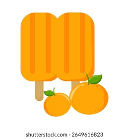Cute Hand Drawn Orange Double Popsicle