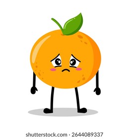 Cute Hand Drawn orange Face Sad
