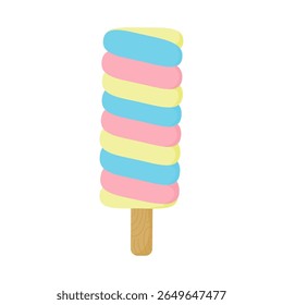 Cute Hand Drawn Orange Green Yellow Wavy Popsicle