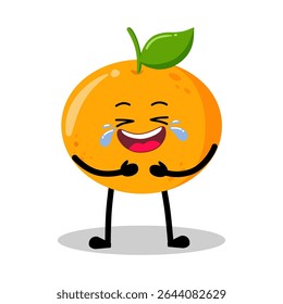 Lindo mão desenhada laranja Rindo alto