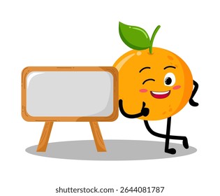 Mão bonito desenhado laranja Inclinação para placa de sinais