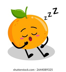 Cute Hand Drawn orange Sleep