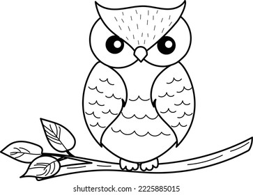 Cute hand drawn owl baby animal isolated vector