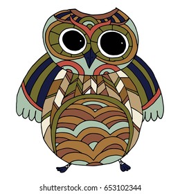 Cute Hand Drawn Owl Characters Vector.