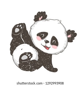 Cute Hand Drawn Panda Bear Perfect Stock Vector (Royalty Free ...