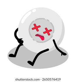 Cute Hand Drawn Passed Out White Blood Cell Fainted