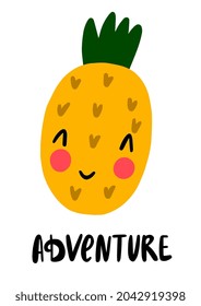 Piña dibujada a mano. Aventura	