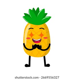Ananás desenhado à mão bonito animado