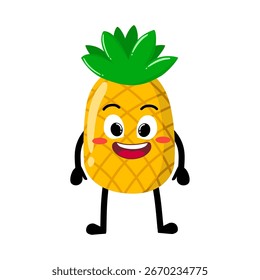 Linda piña dibujada a mano feliz