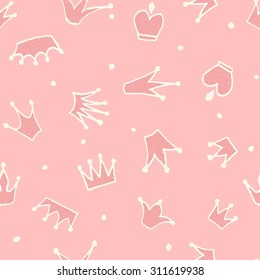 Cute Hand Drawn Pink Seamless Pattern Stock Illustration 330429632