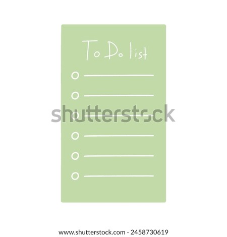 Cute hand drawn planner, journal, notepad, paper vector illustration