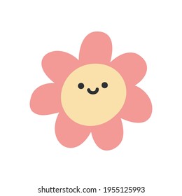 Helles, handgezeichnetes Plakat mit Blume. Vektorgrafik im skandinavischen Stil.