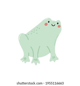 Frisch gezeichnetes Poster mit Frosch. Vektorgrafik im skandinavischen Stil.