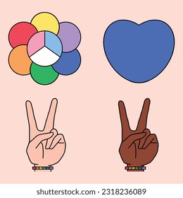 colección de elementos vectoriales del mes de orgullo dibujado a mano