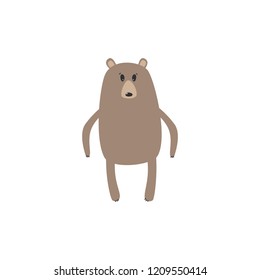 Cute hand drawn print with bear. Hand drawn modern print for posters, cards, t-shirts.