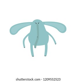 Cute hand drawn print with elephant. Hand drawn modern print for posters, cards, t-shirts.