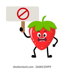 Morango de Protesto Desenhado à Mão Bonito 