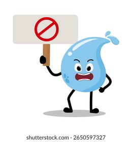 Cute Hand Drawn Protesting Water Drop