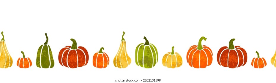 Cute hand drawn pumpkin seamless pattern, hand drawn pumpkins - great as Thanksgiving background, textiles, banners, wallpapers, wrapping - vector design 