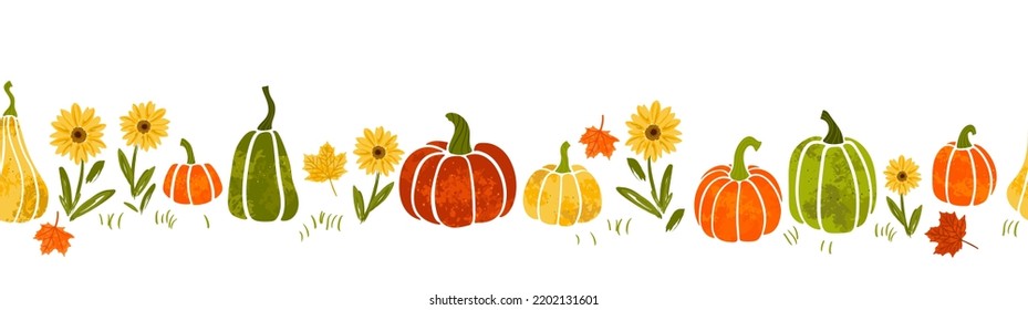Cute hand drawn pumpkin seamless pattern, hand drawn pumpkins - great as Thanksgiving background, textiles, banners, wallpapers, wrapping - vector design 