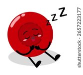 Cute Hand Drawn red Blood Cell Sleeping