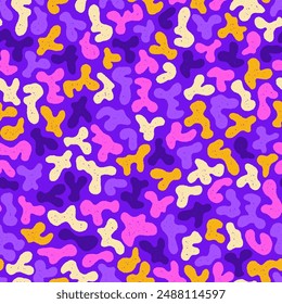 Cute hand drawn retro background, seamless pattern, vintage design, colorful, great for textiles, banners, wallpaper, wrapping - vector design
