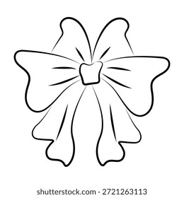 Nettes handgezeichnetes Band Bogen Doodle, feminines dekoratives Element perfekt für Geschenke, Planer, Aufkleber, Logos und Malvorlagen.Vektorgrafik
