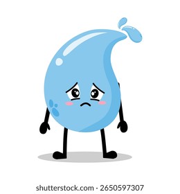 Cute Hand Drawn Sad Gloomy Water Drop