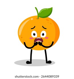 Lindo Mão Desenhado laranja assustado