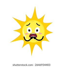 Cute Hand Drawn Scared Sun