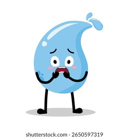 Cute Hand Drawn scared Water Drop