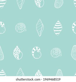 Fundas marinas de tracción manual sin soldadura, fondo de verano, grandioso para textiles, pancartas, papel de pared - diseño vectorial
