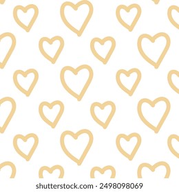 Lindo diseño de patrón de corazón sin fisuras dibujado a mano