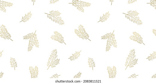 Cute hand drawn seamless pattern with fir branches and hanging decoration, great for christmas banners, wallpapers, wrapping, textiles - vector design 