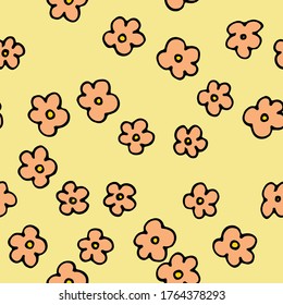 Cute hand drawn seamless repeating pattern.