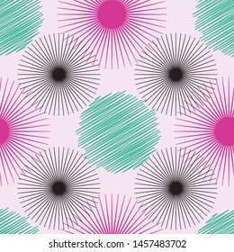 Cute hand drawn seamless vector pattern. These fun abstract shapes make a great and unique pattern. Great for packaging, stationary, gift wrap, and more. 