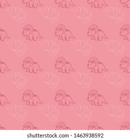 Cute hand drawn seamless vector pattern with dinosaurs. This adorable repeat pattern is great for children's packaging, fabric, gift wrap, and stationary. The unique pattern is great for boys and girl