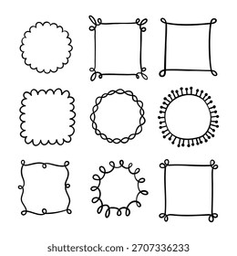 Cute hand drawn seasonal frames, great for christmas stickers, prints, cards, menus - vector design