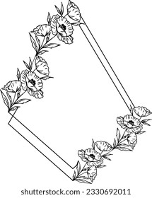 Cute hand drawn set of flowers. Doodle plant vector illustration for wedding design, logo and greeting card. Isolated on transparent background