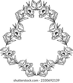 Cute hand drawn set of flowers. Doodle plant vector illustration for wedding design, logo and greeting card. Isolated on transparent background